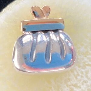 Retired Sterling Silver Two-Tone Pandora Purse Charm - EUC!